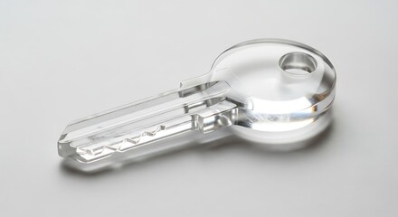 Clear key lock security access transparent unlock door open safe protection modern design object single key