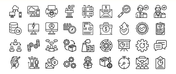 Business process management icons workflow automation