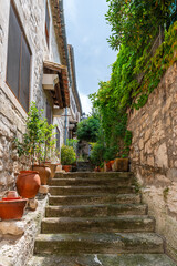 A street in the beautiful village of Les Baux de Provence, in Provence, France