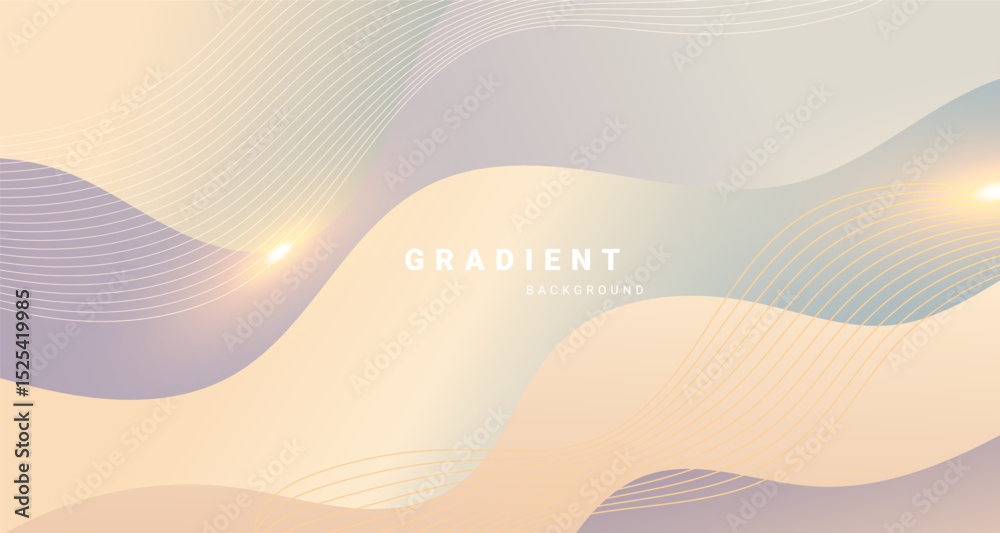Poster Soft pastel gradient background with flowing shapes and lines. 