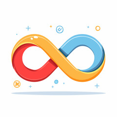 Colorful Infinity Loop Symbol for DevOps or Continuous Workflow – Vector Illustration