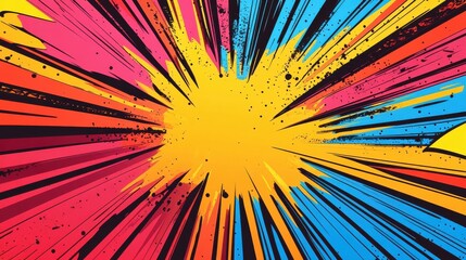 Fototapeta premium Blank colorful comic abstract background template