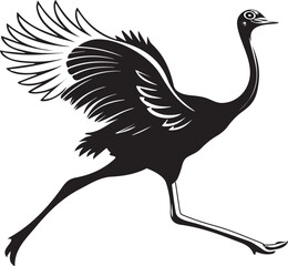 Ostritch silhouette vector design with white background .