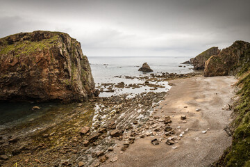 view on rocky shores in northern spain, Saint Jacques Pilgrimage