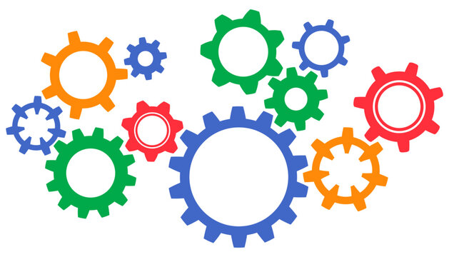 Process realization, concept teamwork, interconnections - vector