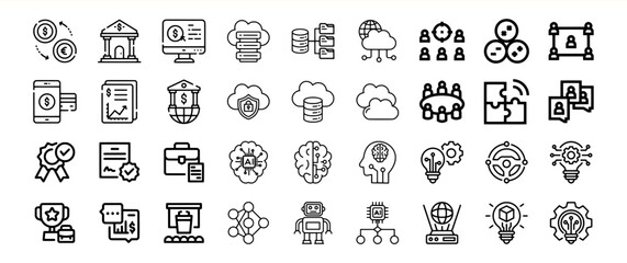 Global finance technology ai business innovation icons
