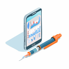 Isometric Smart Diabetes Device with Mobile Health App Interface