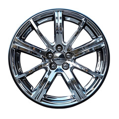 Wheel Alloy car wheels Rim silver chrome or Mag Wheel high performance auto part decoration isolated on transparent background