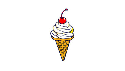 weet Ice Cream Cone Line Art