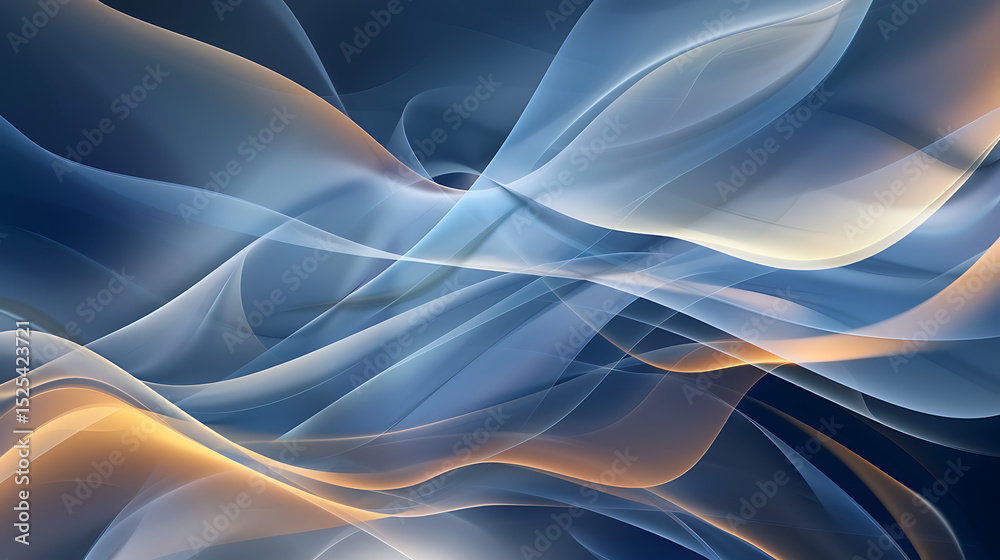 Leinwandbilder Abstract blue and orange waves create a dynamic and modern background with flowing lines and smooth curves, perfect for artistic and futuristic designs
