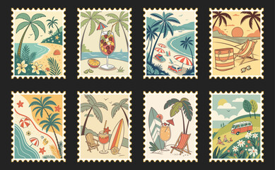 Obraz premium Retro Summer Post Card 