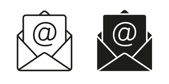 Mail or email icon set - vector