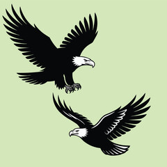 Fototapeta premium a bald eagle silhouette vector art design