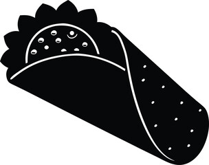 breakfast burrito with salsa clean silhouette