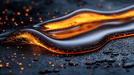 Close-up of viscous industrial grease with thick, smooth texture. Essential lubricant for reducing friction in machinery, gears, and vehicle parts. Protective oil for heavy equipment and automotive ma