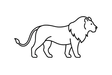 Majestic lion continuous line drawing