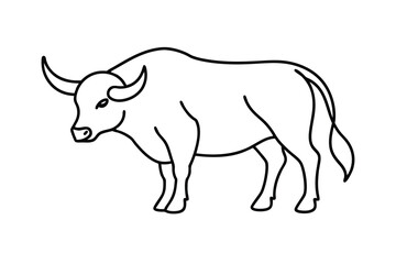 Continuous line drawing of buffalo