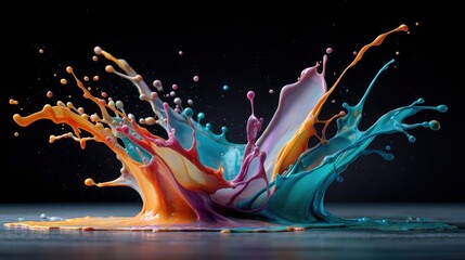A colorful splash of paint captured in motion reflecting the joy and energy of artistic creativity and expression