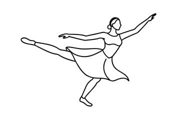 Continuous line drawing of dancer wearing kikoy