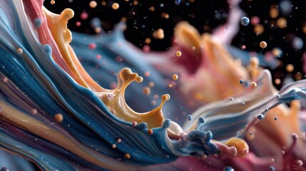 Bold and artistic splash of paint capturing the essence of creativity and expression in a vibrant display of colors