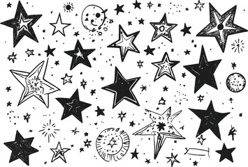 Vector illustration of deferent star set