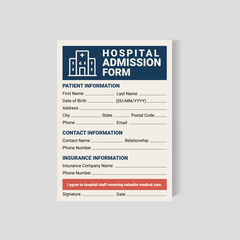 Modern Hospital Admission Form Template | Professional Medical Intake Sheet