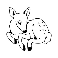 peaceful woodland creature, baby deer drawing