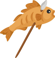 illustration grilled fish