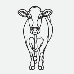 Clean black and white farm animal sketches with minimalist style and design