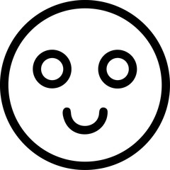 Fototapeta premium Smiling emoji simple icon expressing positive feelings and happiness in flat design style