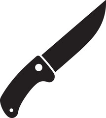 Knife silhouette icon vector illustration, Kitchen knife vector icon