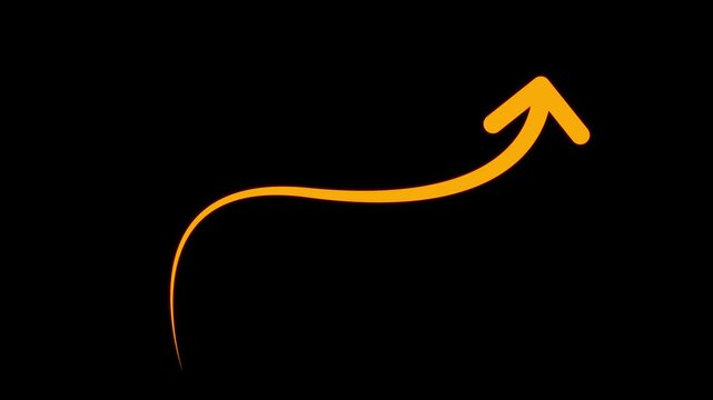 Animation arrows line pointer highlight, sign arrow line With alpha channel.