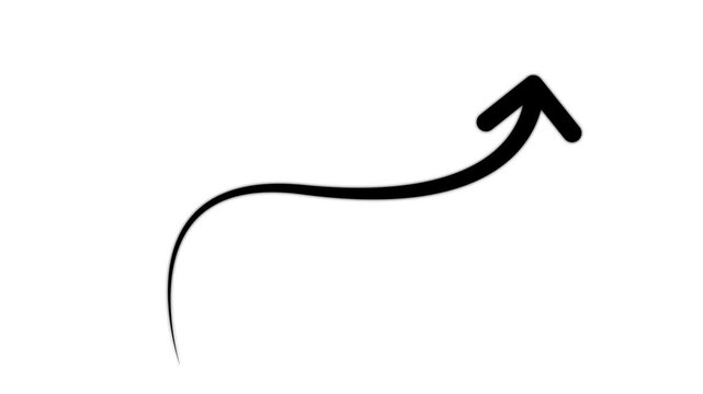 Animation arrows line pointer highlight, sign arrow line With alpha channel.