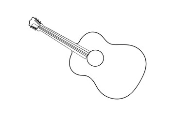 Simple line drawing of an acoustic guitar