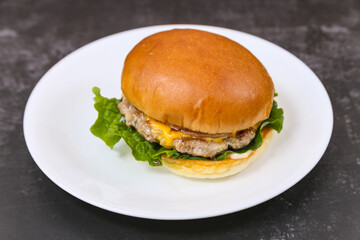 Homemade hamburgers on a plate