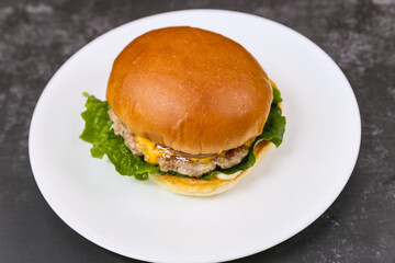 Homemade hamburgers on a plate