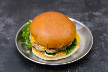 Homemade hamburgers on a plate