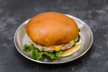Homemade hamburgers on a plate