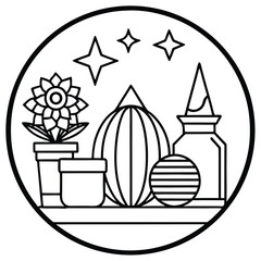 set of icons for easter