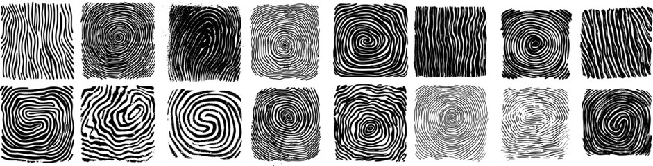 Boho style swirly lines shapes, xerography texture, black marker vector illustration