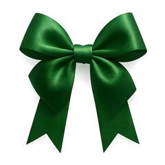 green bow isolated on white  transparent background 