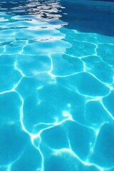 Obraz premium Sparkling blue swimming pool water shimmering under the summer sun, inviting and refreshing Perfect for relaxation and summer fun , spa, swimming pool, poolside scene