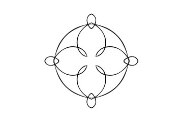 Abstract circular line drawing geometric design element
