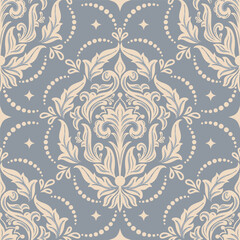 Damask modern seamless pattern element. Vintage classical old fashioned damask ornament, seamless texture for wallpapers, textile.