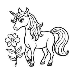 Galloping horse silhouette vector illustration of a wild stallion