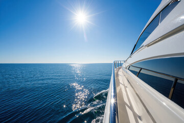 Fototapeta premium Luxury yacht sailing in a calm blue sea under the summer sun