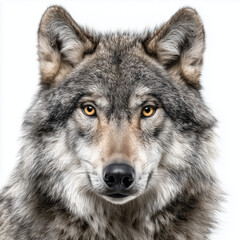 Obraz premium Close-up of a Majestic Wolf , isolated on white background png