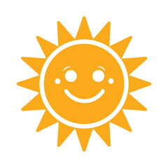 silhouette summer sun smiling vector icon.