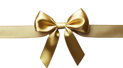 Shiny golden ribbon bow on a transparent background, PNG image, PNG file.