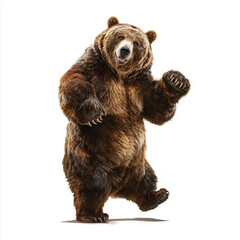 Fototapeta premium Majestic Brown Bear in a Pose , isolated on white background png